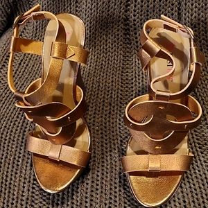 Gold Wedge Sandal